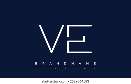 VE Abstract letter logo. This logo icon incorporate with abstract shape in the creative way