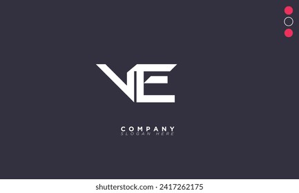  VE Alphabet letters Initials Monogram logo EV, V and E