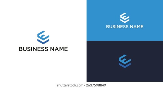VE Business Logo Concept with Modern Emblem and Brand Name Layout