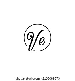 VE circle feminine concept initial logo best for beauty and fashion