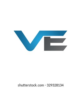 VE company linked letter logo blue