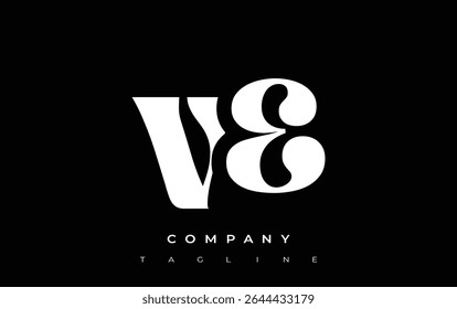 VE Creative Abstract Typography Logo Design (Projeto de logotipo de tipografia abstrata criativa do VE). Logotipo elegante que combina tipografia arrojada e formas criativas, ideal para soluções de marca e identidade.