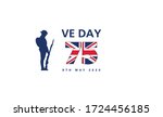 VE Day 75 Logo Victory in Europe Poster Design Vector