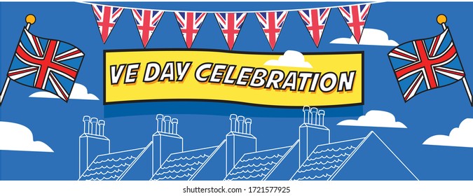 Ve Day celebration 75th anniversary post sign uk usa