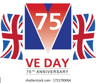 VE Day Victory in Europe Logo symbol design