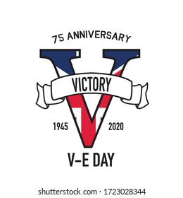 VE Day Victory In Europe Symbol Logo Design