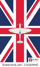 VE Day WW2 Anniversary 75th Logo Spitfire Lancaster Mosquito Hurricane