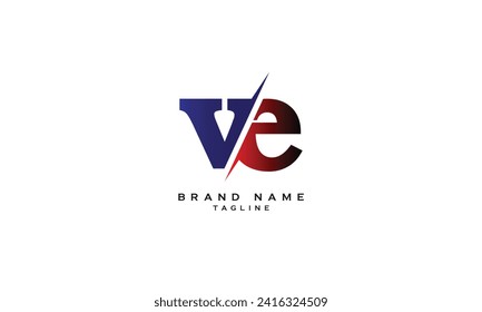 VE, EV, Abstract initial monogram letter alphabet logo design