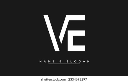 Monograma con el logotipo de las letras abstractas VE, EV