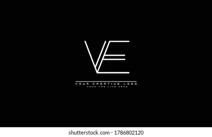 VE EV abstract vector logo monogram template
