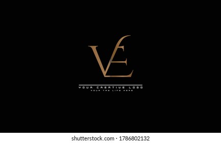 VE EV abstract vector logo monogram template