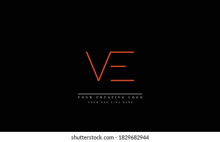 VE EV abstract vector logo monogram template