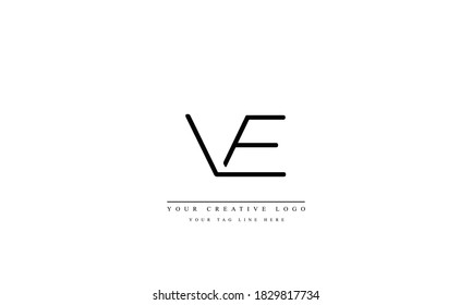 VE EV abstract vector logo monogram template