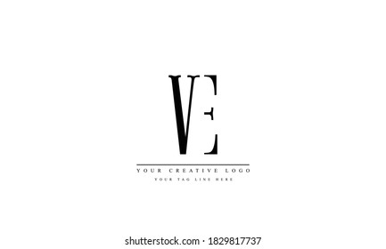 VE EV abstract vector logo monogram template