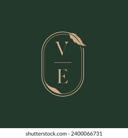 VE feather concept wedding monogram logo design ideas as inspiration