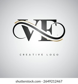 Logotipo do Monograma Infinito VE - Elegante Design moderno da marca da letra com loop de luxo e símbolo de marca elegante
