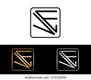 VE initial box shape Logo designs template

