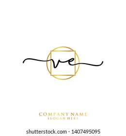 VE Initial handwriting logo template