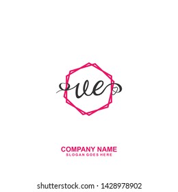 VE Initial handwriting logo vector