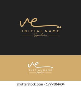 VE Initial letter handwriting and signature logo.