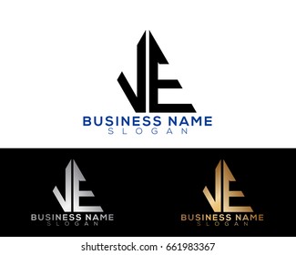 VE initial letters linked triangle shape logo

