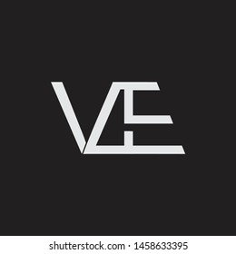 VE initial logo Capital Letters black background