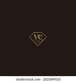 VE Initial logo diamond luxury wedding illustration