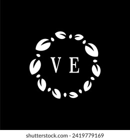 VE Initials Letter Nature Logo Vector Art Icons and Graphics