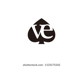The ve initials logo inside the black shovel