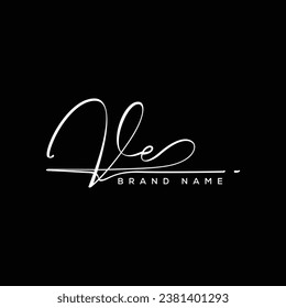 VE letter beauty handwriting vector logo. 