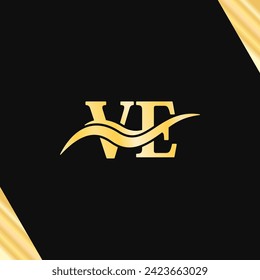 VE letter initial luxury Logo Monogram Elegant art design typography vector of business name  Logotype