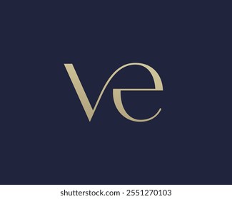 VE letter logo icon design. Classic style luxury initials monogram.