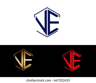 VE letters linked with hexagon shape logo

