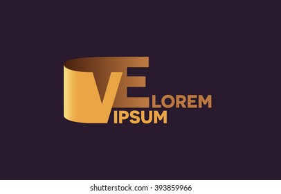VE letters logo, V and E letters logo alphabet design.
