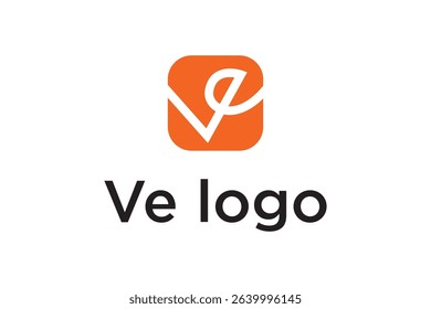 Ve logo app icon design vector