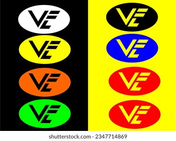 Plantilla de vector de icono abstracto con el logotipo VE