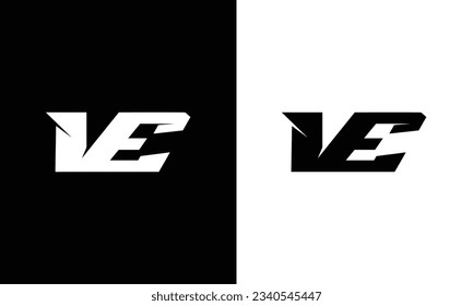 VE logo letter design on luxury background.