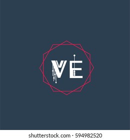 ve logo letter initial, Abstract Polygonal Background Logo, design for Corporate Business Identity,flat icon, Alphabet letter
