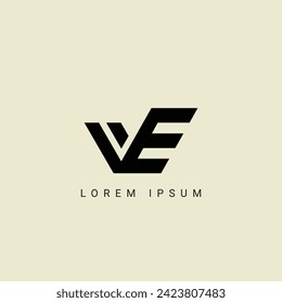 VE logo. V E design. White VE letter. VE, V E letter logo design. Initial letter VE linked circle uppercase monogram logo