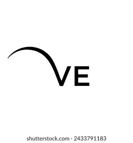 VE logo. V E design. White VE letter. VE, V E letter logo design. Initial letter VE linked circle uppercase monogram logo.