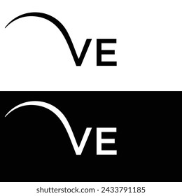 VE logo. V E design. White VE letter. VE, V E letter logo design. Initial letter VE linked circle uppercase monogram logo.