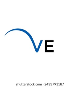 VE logo. V E design. White VE letter. VE, V E letter logo design. Initial letter VE linked circle uppercase monogram logo.