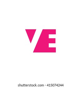 VE Logo. Vector Graphic Branding Letter Element. White Background