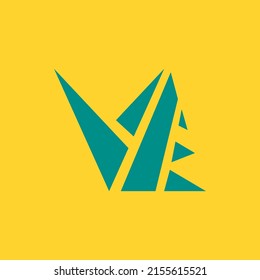 VE monogram vector logo made from angular geometric shapes. Suitable for brand, company, organization, business, and product.