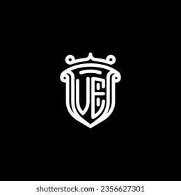 VE shield initial monogram with high quality professional design that will print well