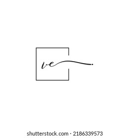 El concepto del logotipo de VE sigantant en un diseño profesional de alta calidad que se imprimirá en cualquier medio de impresión