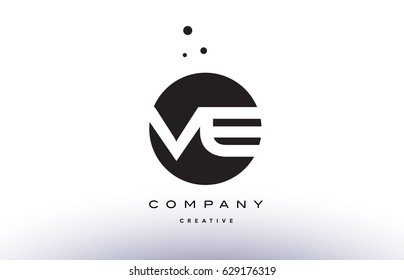 VE V E alphabet company letter logo design vector icon template simple black white circle dot dots creative abstract