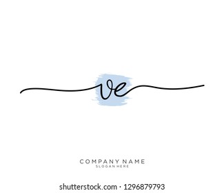VE V E Initial handwriting logo template