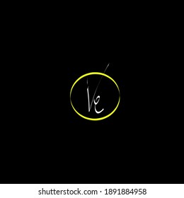 VE V E Initial handwriting creative fashion elegant design logo Sign Symbol template vector icon yellow circle