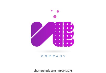 ve v e pink dots dotted letter logo alphabet creative company vector icon design template